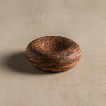 stone catchall made in red travertine