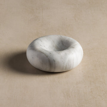 Dona Catchall Stone Dish - White Marble