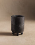 Small vessel made of black marble for home decor