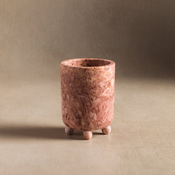 Studio H Collection Flora Footed Stone Vase - Rose Marble