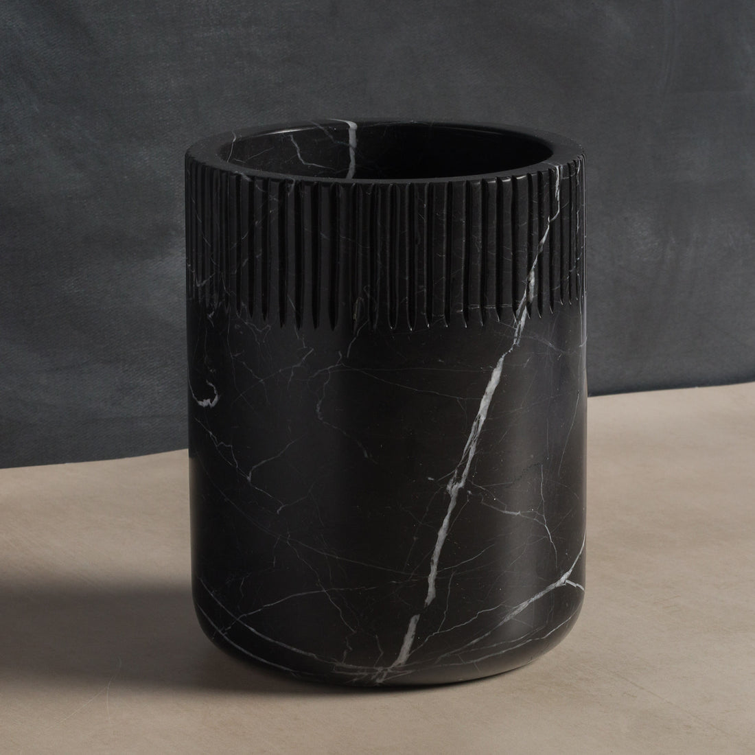 Julius Stone Bottle and Utensil Holder - Black Marble