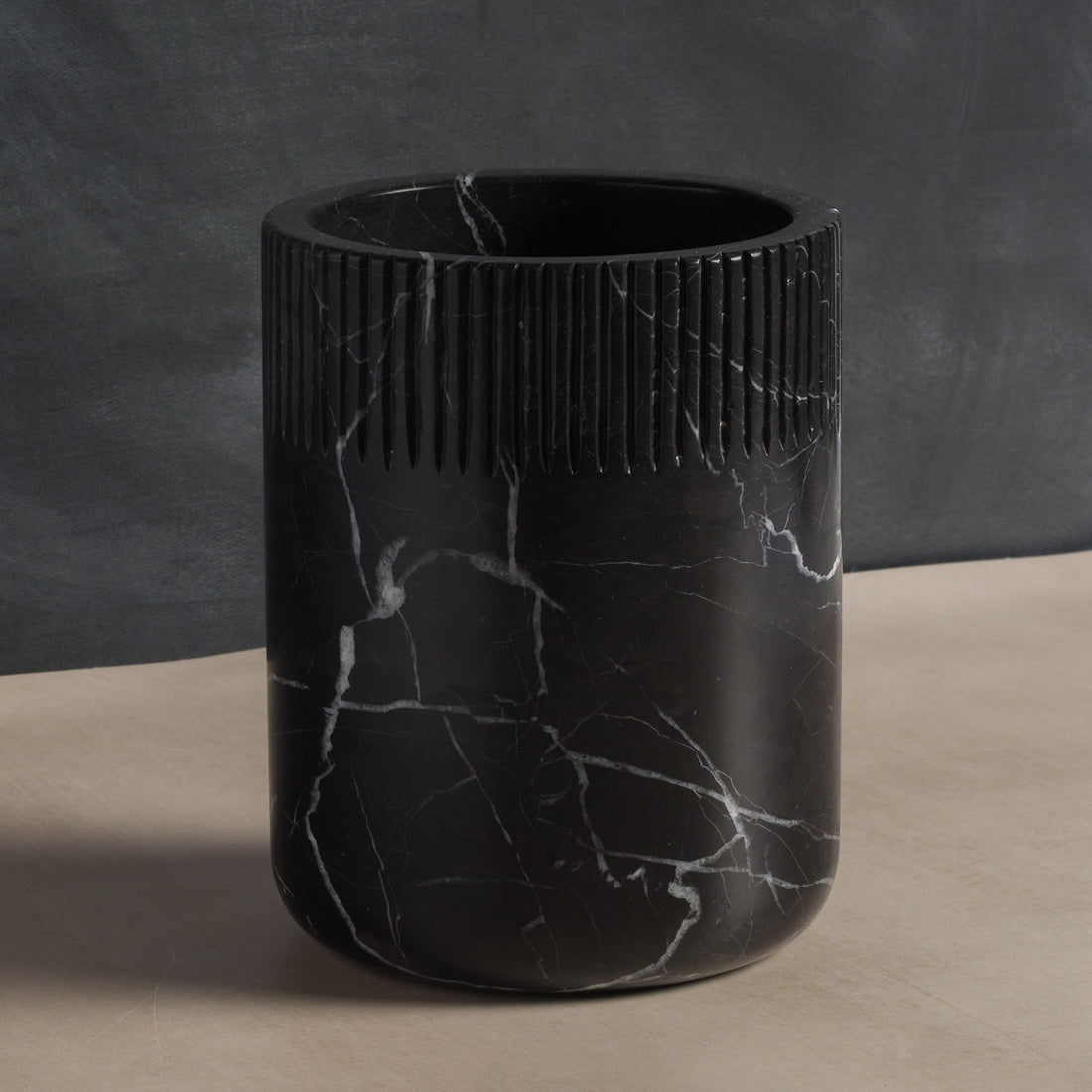 Julius Stone Bottle and Utensil Holder - Black Marble