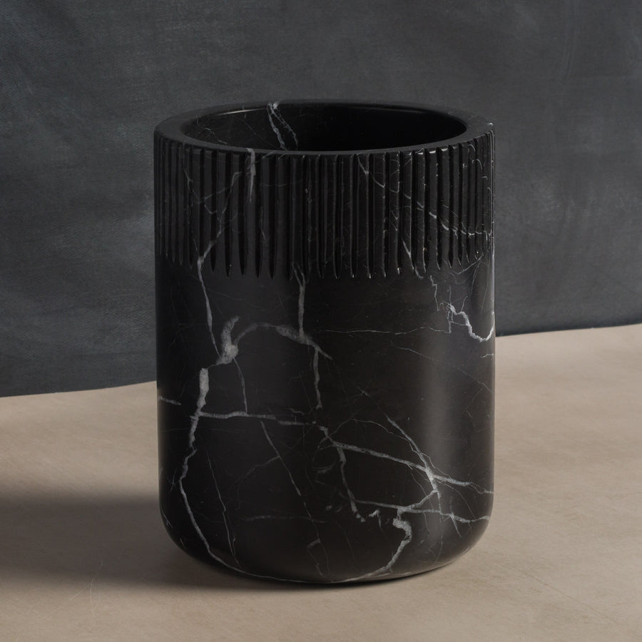 Studio H Collection Julius Stone Bottle and Utensil Holder - Black Marble