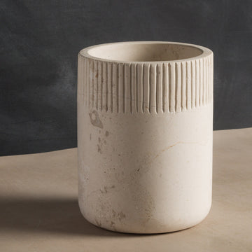 Studio H Collection Julius Stone Bottle and Utensil Holder - Cream Limestone