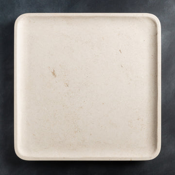 Studio H Collection Livia Square Stone Tray - Cream Limestone