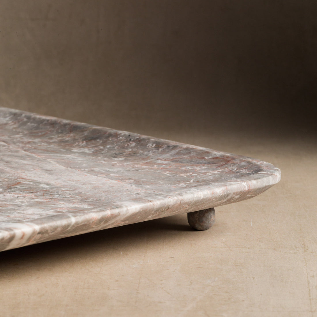 Livia Square Stone Tray - Grey Marble