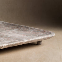 Studio H Collection Livia Square Stone Tray -  Grey Marble