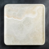 Livia Square Stone Tray - Ivory Onyx