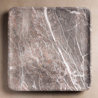 Livia Square Stone Tray - Grey Marble