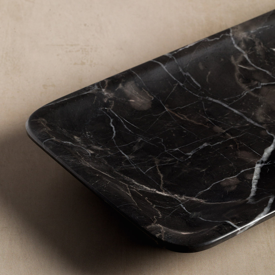 Luxury stone tray for home decor made from black marble