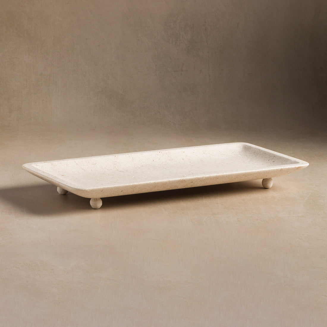 Luxury stone tray for home decor made from cream limestone