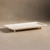 Studio H Collection Lucia Rectangular Stone Tray - Cream Limestone