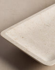 Luxury stone tray for home decor made from cream limestone