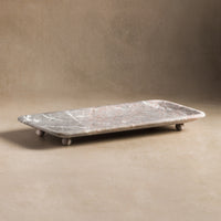 Studio H Collection Lucia Rectangular Stone Tray - Grey Marble