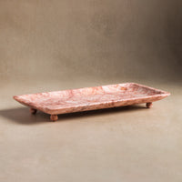 Studio H Collection Lucia Rectangular Stone Tray - Rose Marble