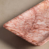Studio H Collection Lucia Rectangular Stone Tray - Rose Marble