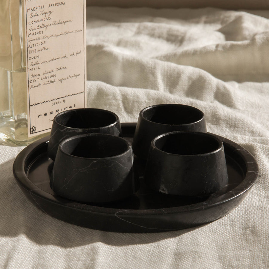 Studio H Collection Sipping Glasses - Black Marble