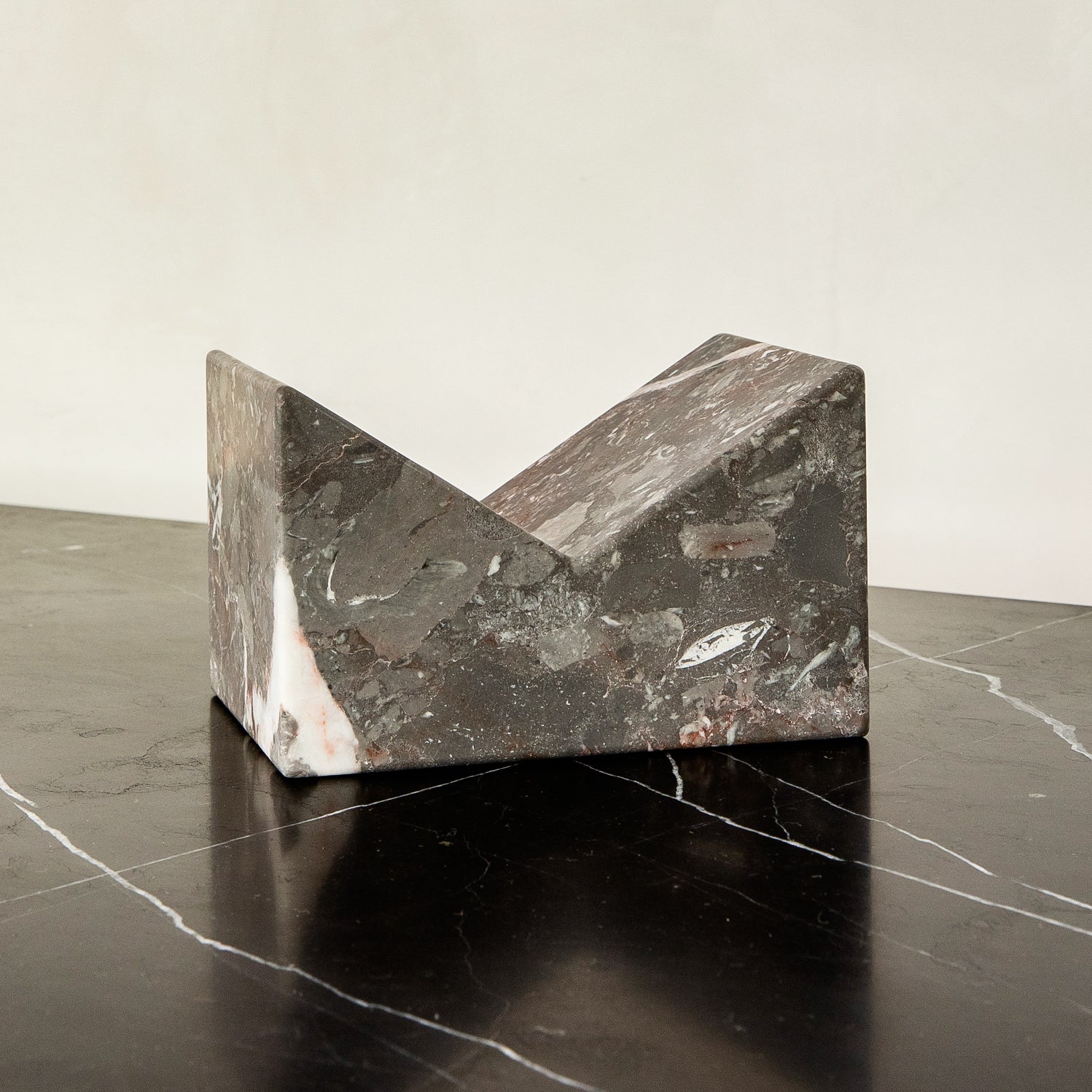luxury stone bookstand made of grey marble