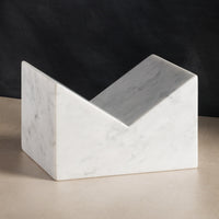 white marble book stand