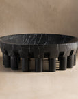 Stone decorative bowl made from black marble