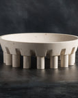 Stone decorative bowl made from cream limestone