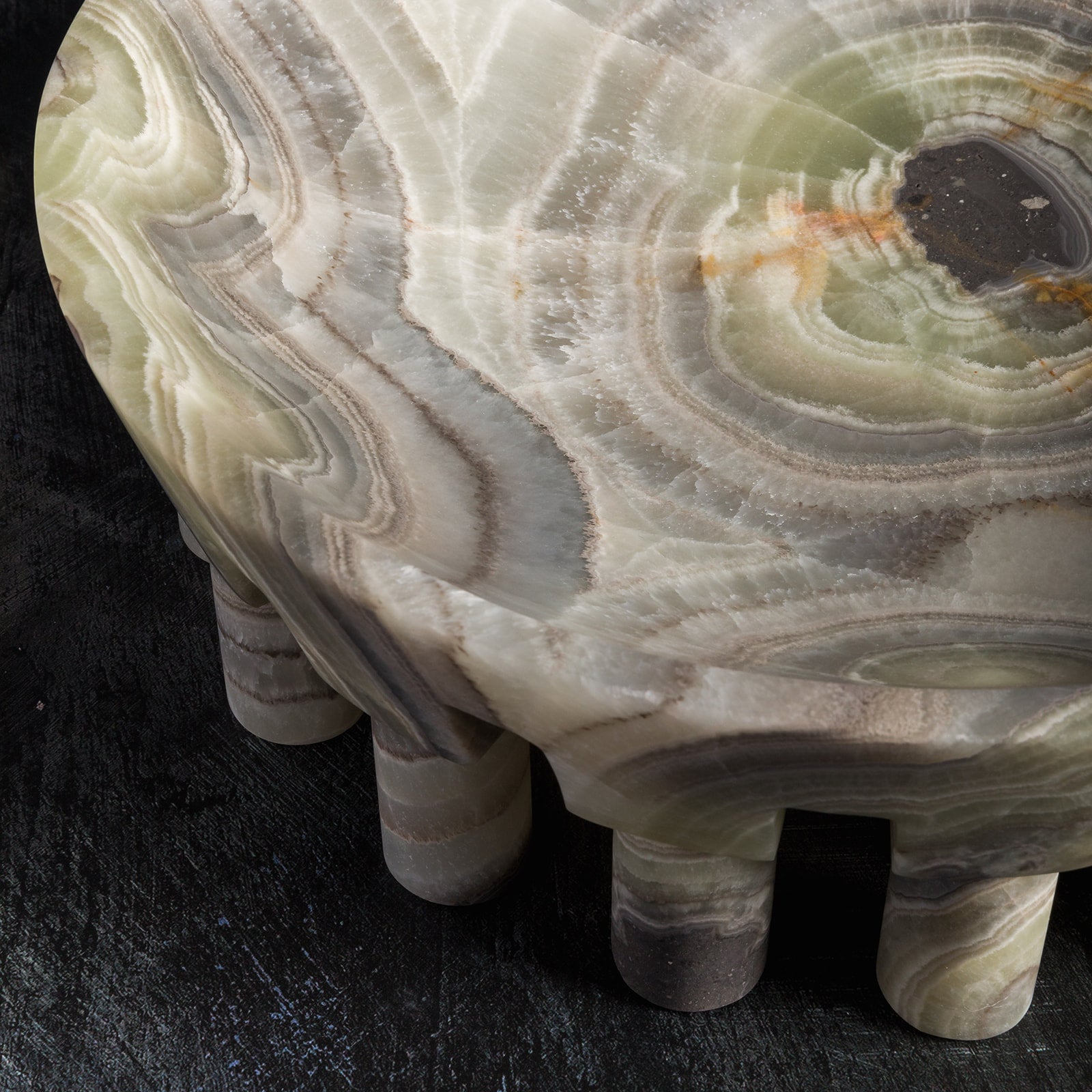 Luxury stone bowl made from green onyx