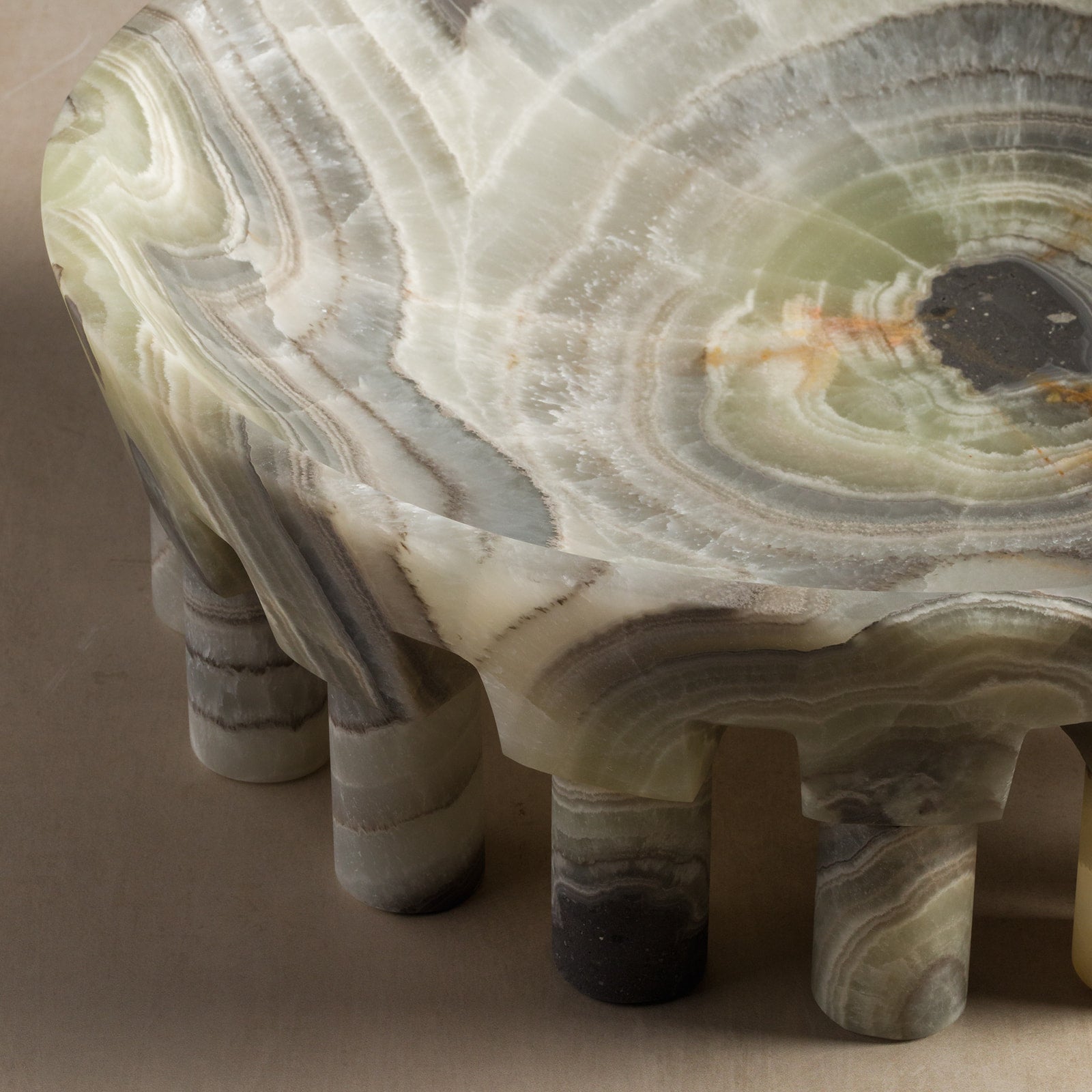 Luxury stone bowl made from green onyx