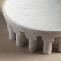 Studio H Collection Pomona Stone Footed Bowl Large - White Marble