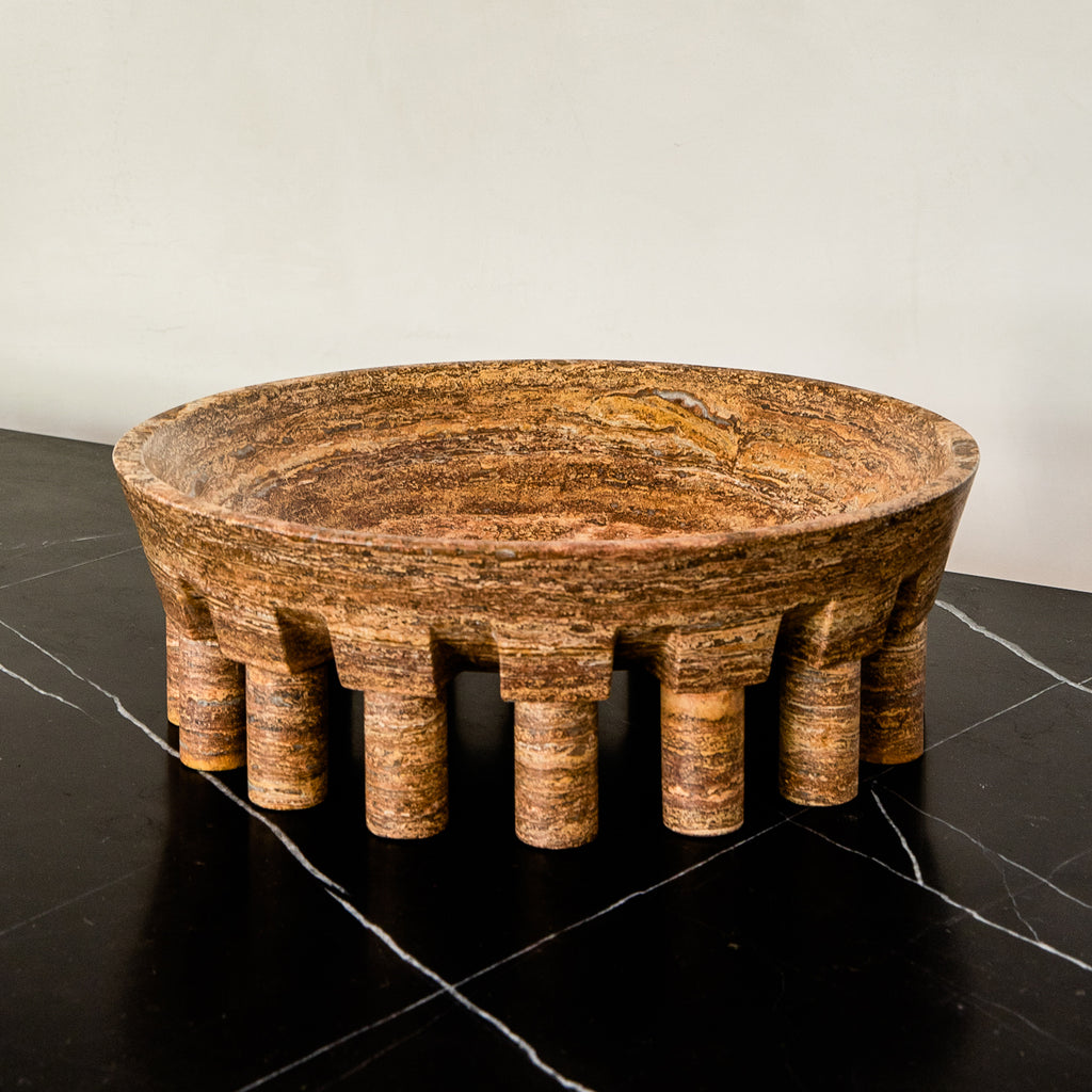 Studio H Collection Pomona Stone Bowl Large - Rust Travertine - Studio ...