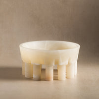 Studio H Collection Pomona Stone Footed Bowl Small - Ivory Onyx