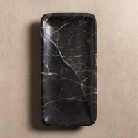 Studio H Collection Lucia Rectangular Stone Tray - Black Marble