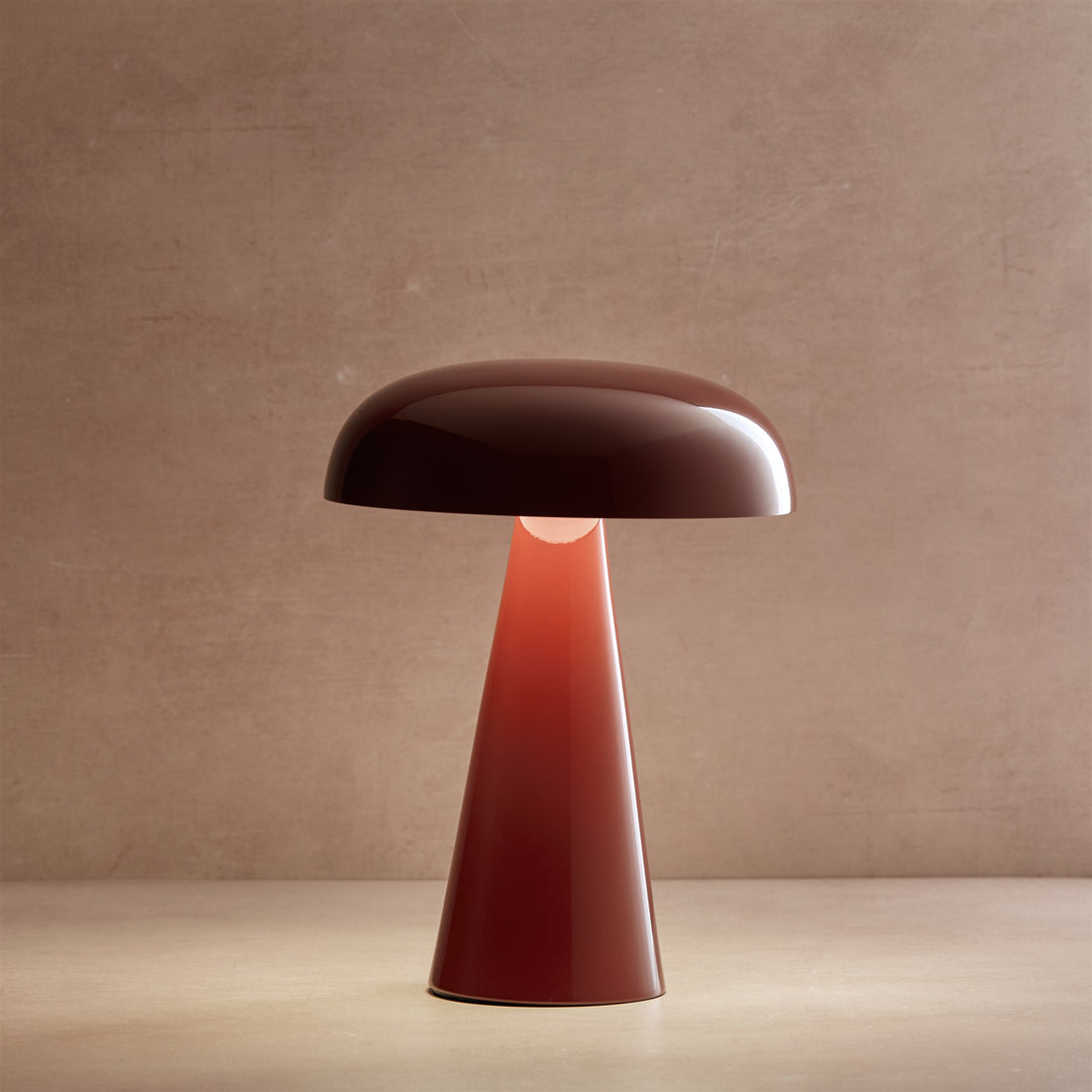 Tradition Como Portable LED Table Lamp in Red Brown