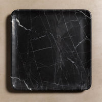 Studio H Collection Livia Square Stone Tray -  Black Marble