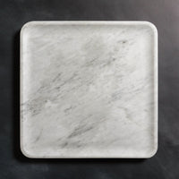 Studio H Collection Livia Square Stone Tray - White Marble